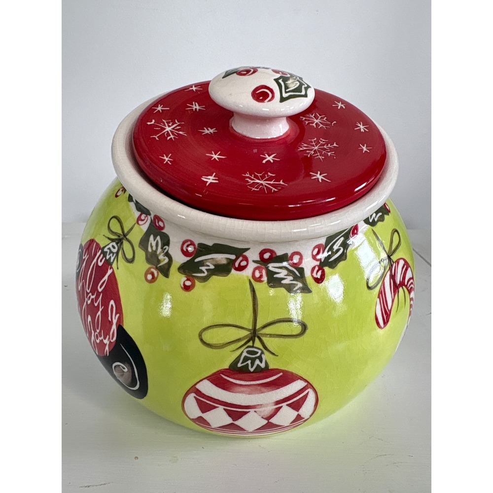 Vintage Claire Ware Christmas Santa Claus Ceramic Cookie Jar Lidded Canister